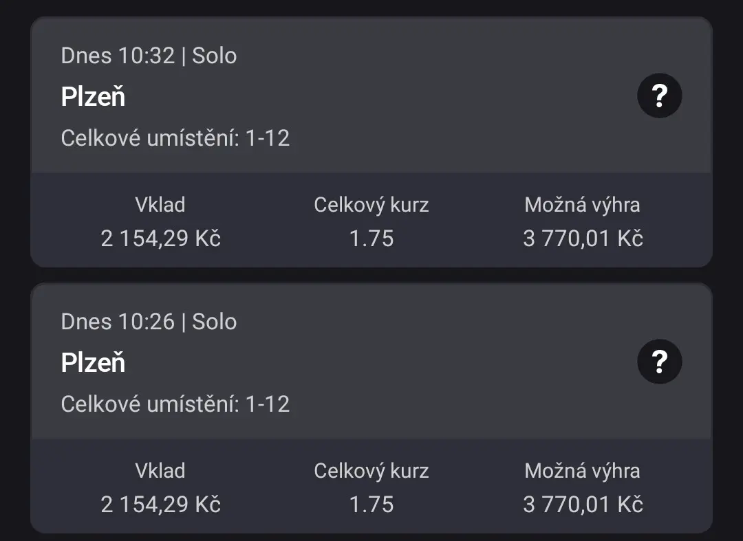 Vsazený surebet u jedné sázkovky